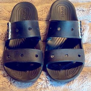 CROCS Black Slide Sandals Size 8